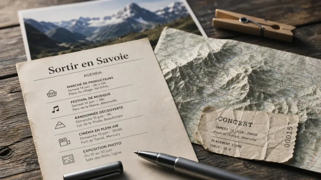 Agenda Savoie avec dates, lieux et réservations