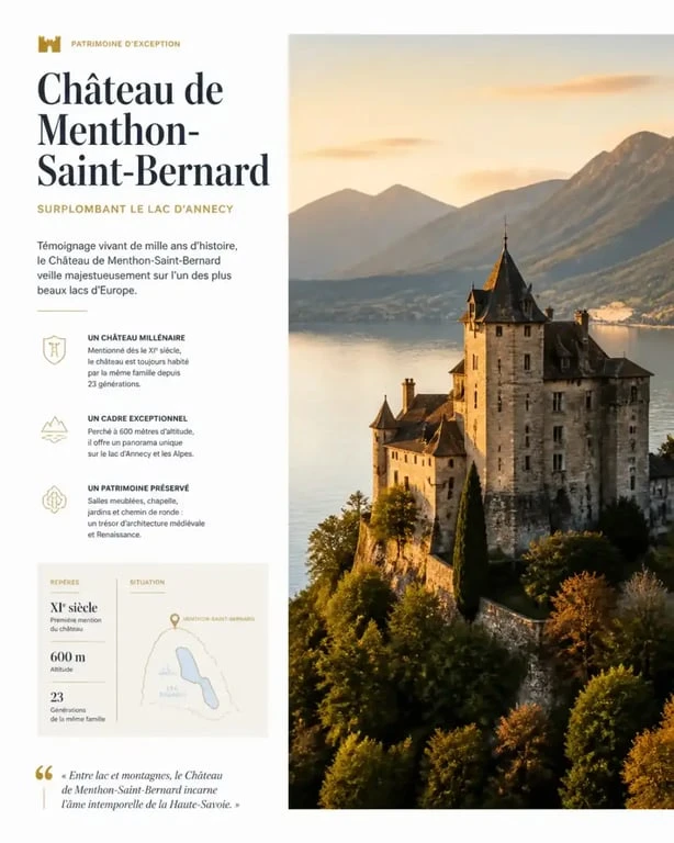 Château de Menthon-Saint-Bernard, un des plus beaux châteaux de Haute-Savoie.