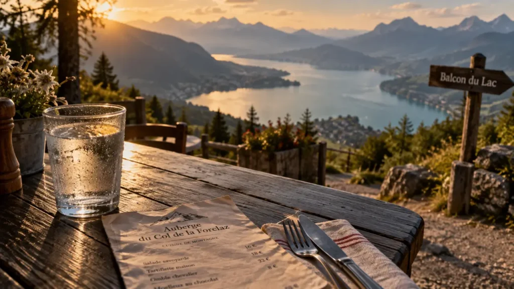Balcon du lac d’Annecy : restaurant panoramique ou résidence, vérifiez le lieu avant de réserver
