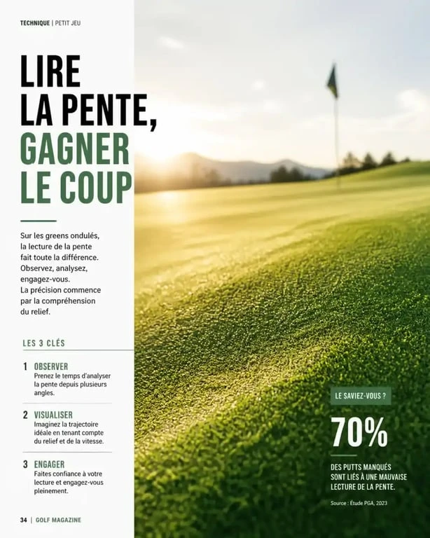 Green pentu et technique du golf du lac d'Annecy