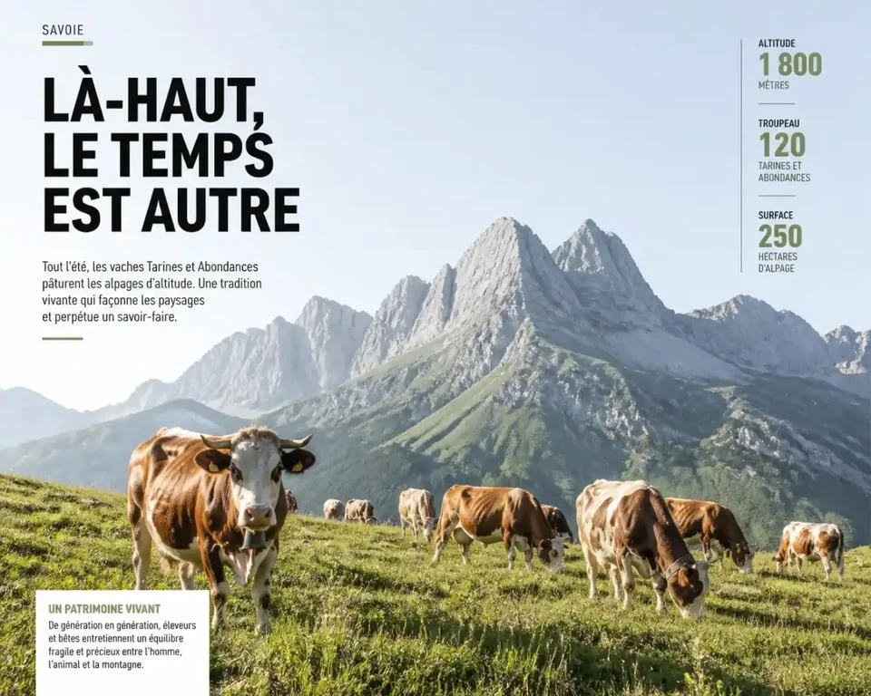 Alpage de Savoie où pâturent les vaches produisant le lait des fromages de Savoie AOP