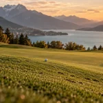 Golf du lac d annecy : green et fairway entre lac et montagnes