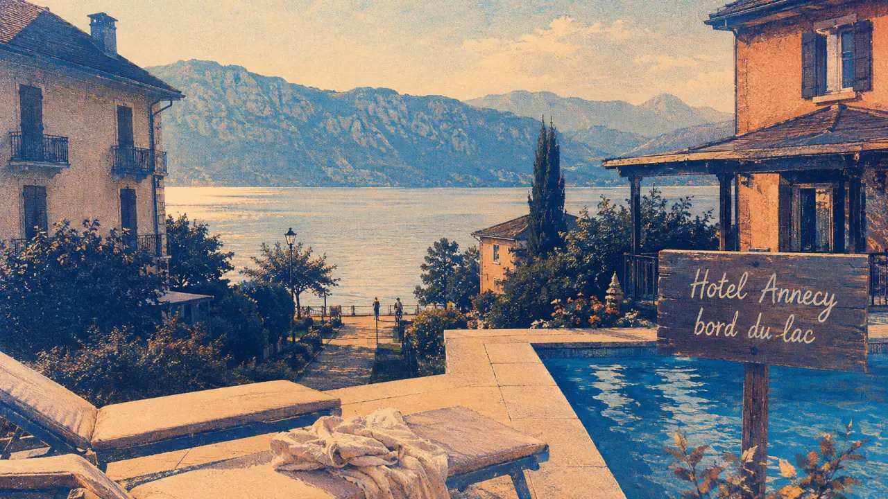 Hotel Annecy bord du lac avec piscine, terrasse et vue calme sur le lac
