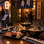 Japonais Annecy : sushis et ramen sur table près d’un restaurant