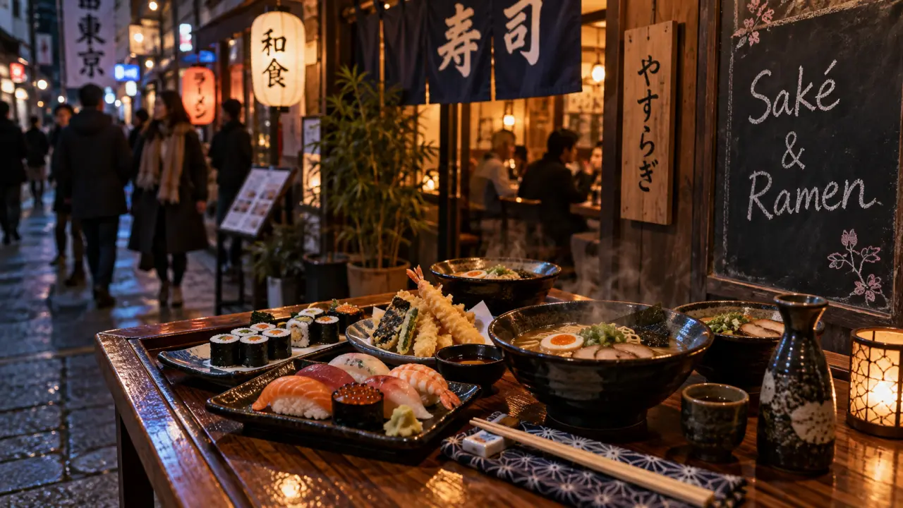 Japonais Annecy : sushis et ramen sur table près d’un restaurant