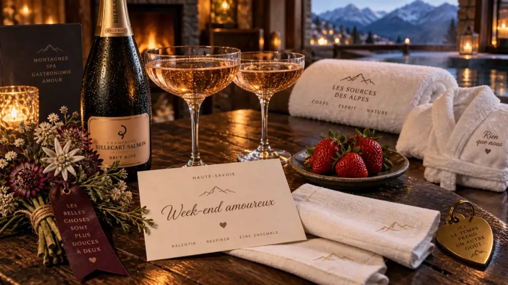 Week end en amoureux haute savoie : spa, lac et montagne, champagne rosé