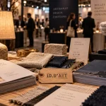 id art annecy : table d’exposition avec échantillons et catalogues