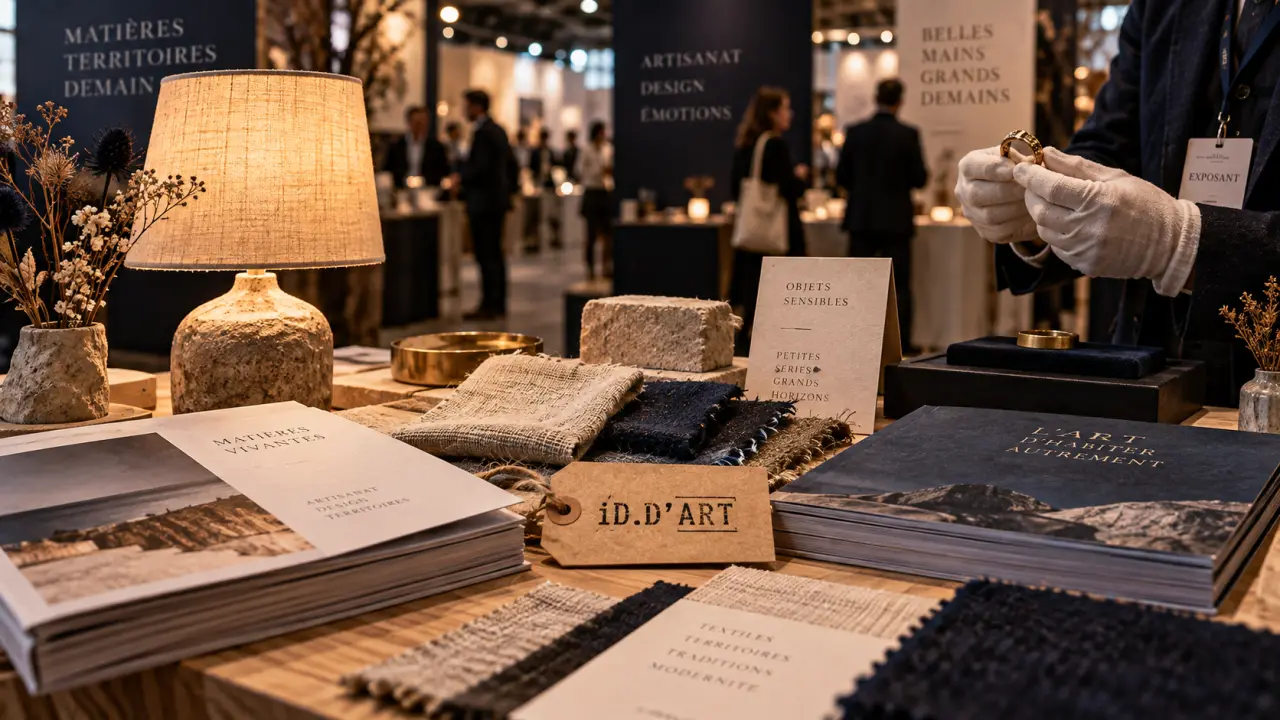 id art annecy : table d’exposition avec échantillons et catalogues